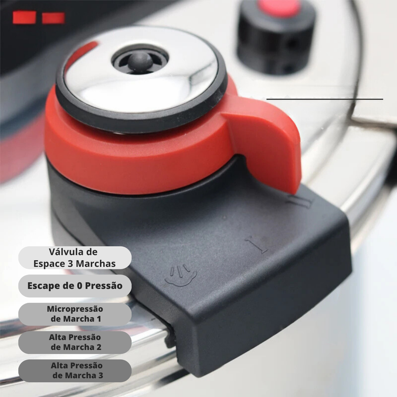 [Leve 2 Pague 1] Panela de Pressão TurboChef Aço Inoxidável - À Prova De Explosões + BRINDE: Kit Utensílios (Cópia)