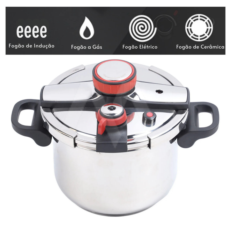 [Leve 2 Pague 1] Panela de Pressão TurboChef Aço Inoxidável - À Prova De Explosões + BRINDE: Kit Utensílios (Cópia)