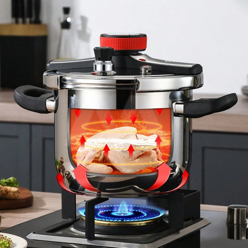 [Leve 2 Pague 1] Panela de Pressão TurboChef Aço Inoxidável - À Prova De Explosões + BRINDE: Kit Utensílios (Cópia)