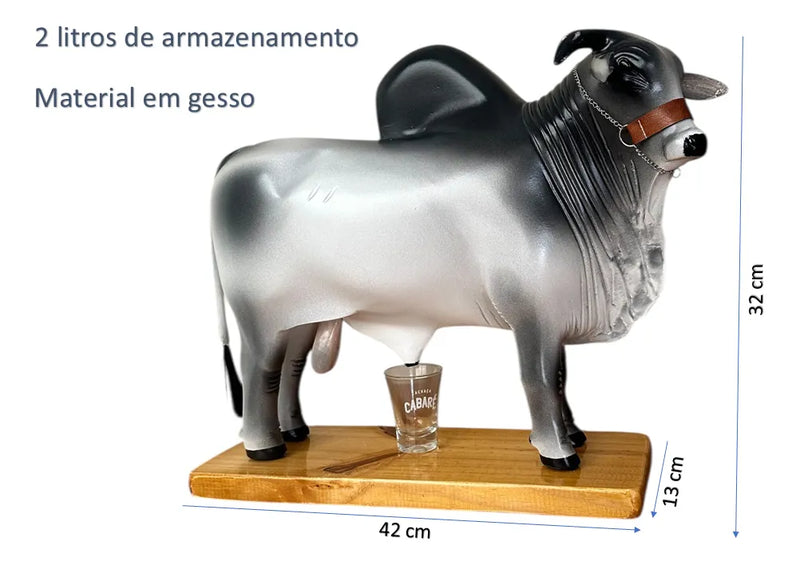 Boi Tonel Cachaça Pinga Boi Corote 2 Litros Com Copo Brinde