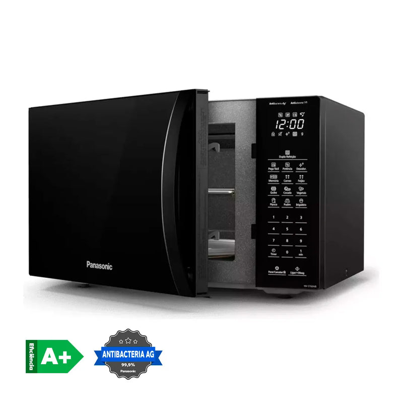 Microondas Panasonic Dupla Refeição 34L Black Glass